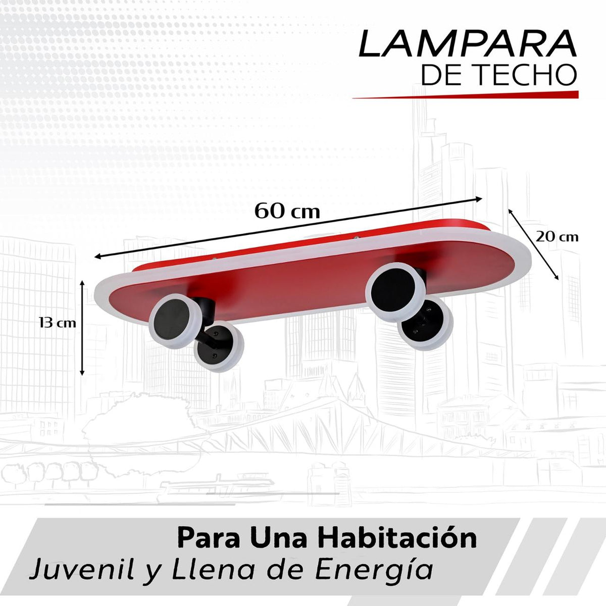Lámpara de techo patineta TK16