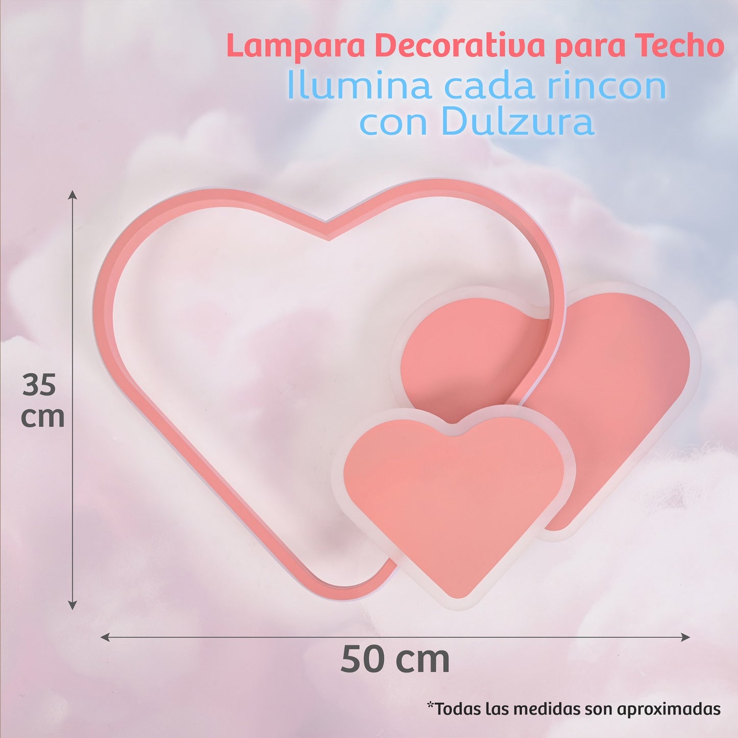 Lámpara de Techo infantil Corazones TK58