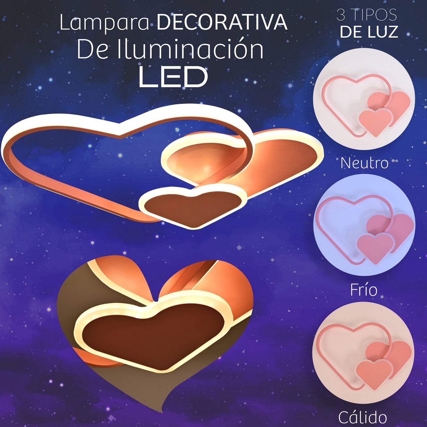 Lámpara de Techo infantil Corazones TK58