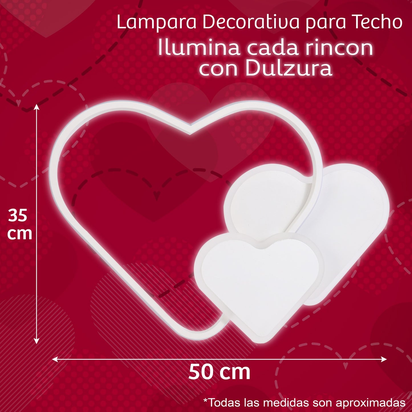 Lámpara de Techo infantil Corazones TK58