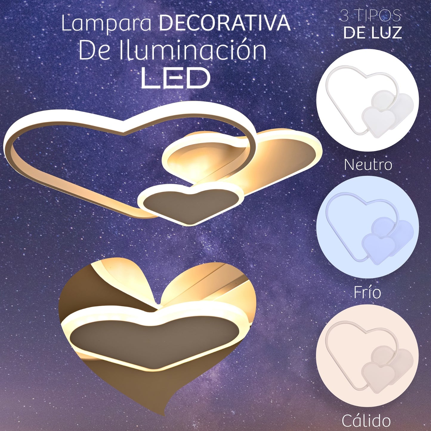 Lámpara de Techo infantil Corazones TK58